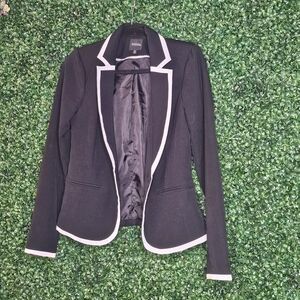 Black Women's Blazer with White Trim